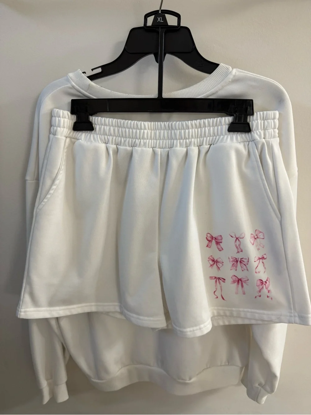 SHEIN White Set with Pink Bow Prints
